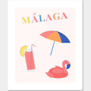 Málaga Holiday Drawings Posters and Art